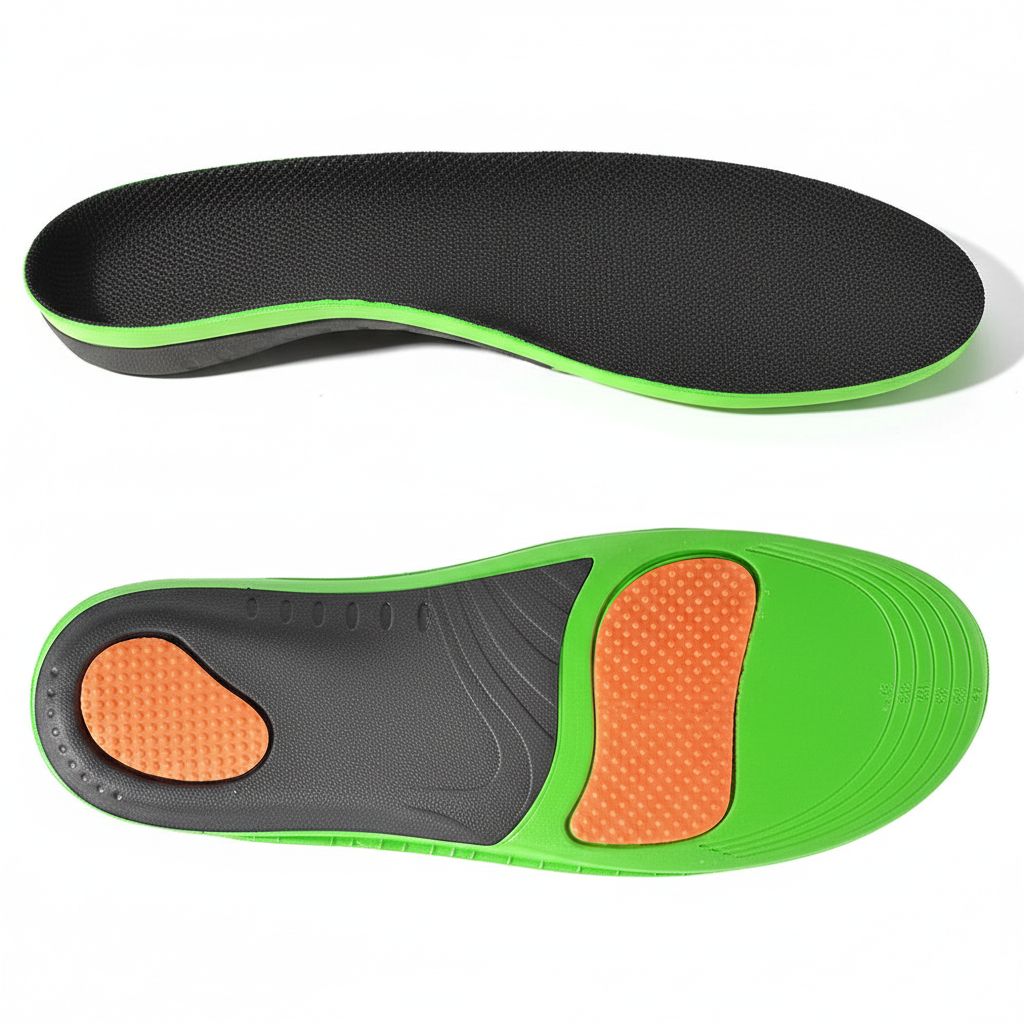 Semelles orthopédiques Z500 soutien voûte plantaire noires bordure verte – packshot fond blanc