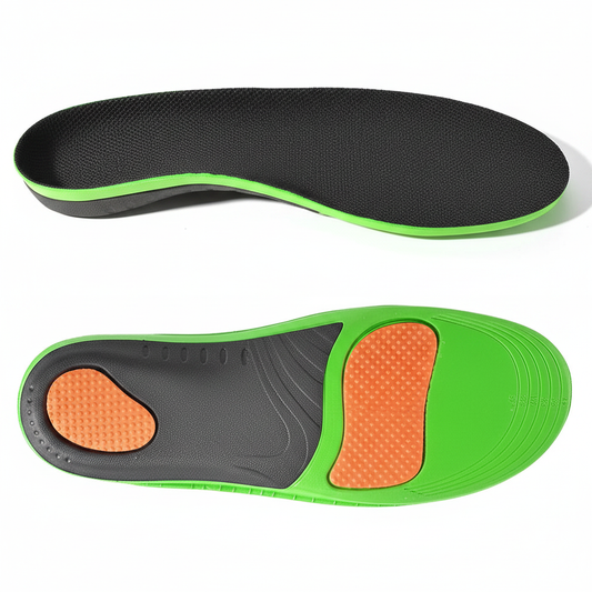 Semelles orthopédiques Z500 soutien voûte plantaire noires bordure verte – packshot fond blanc