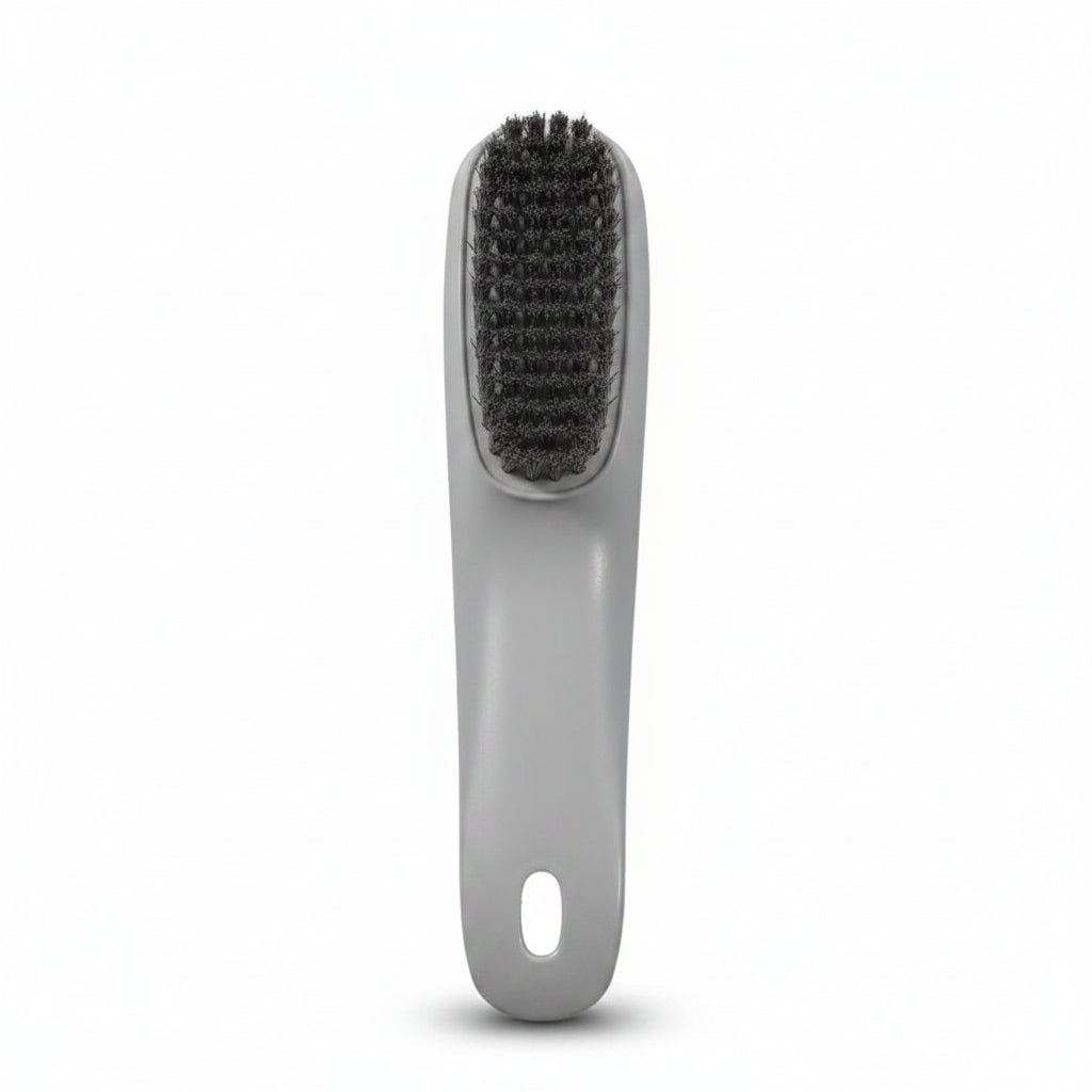 Brosse nettoyante chaussures coloris gris – soies nylon dense – manche ergonomique – Ledoscare