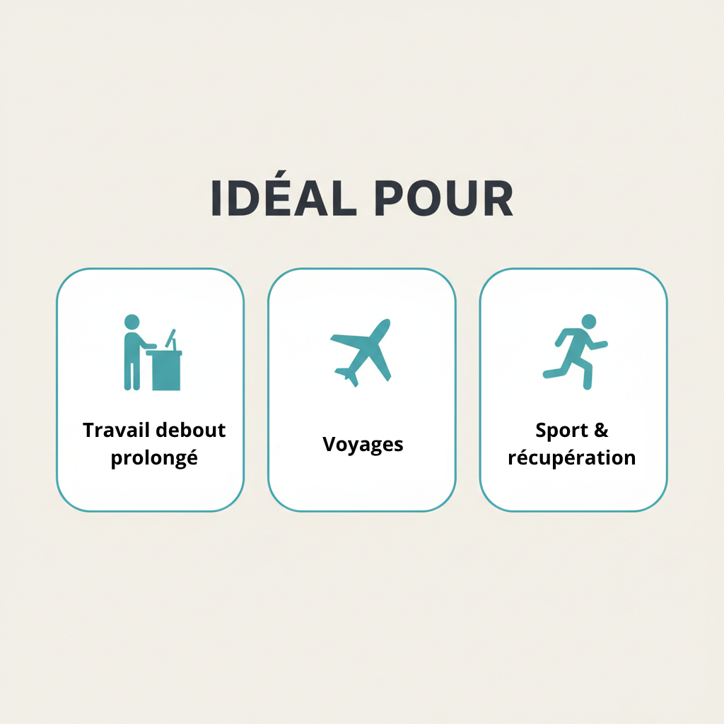 	Bas de compression LegsCare – idéal pour travail debout, voyages en avion et récupération sportive – Ledoscare