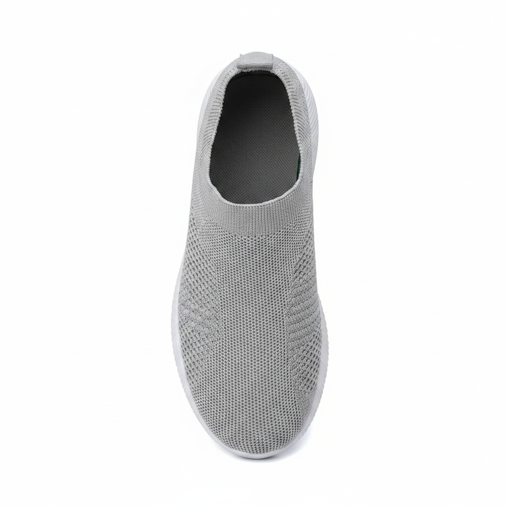 Chaussures femme slip-on CasualCare II Gris – vue top-down mesh tricoté respirant