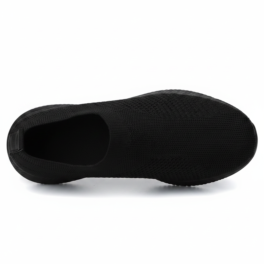 Chaussures femme slip-on CasualCare II Noir – vue top-down mesh tricoté respirant