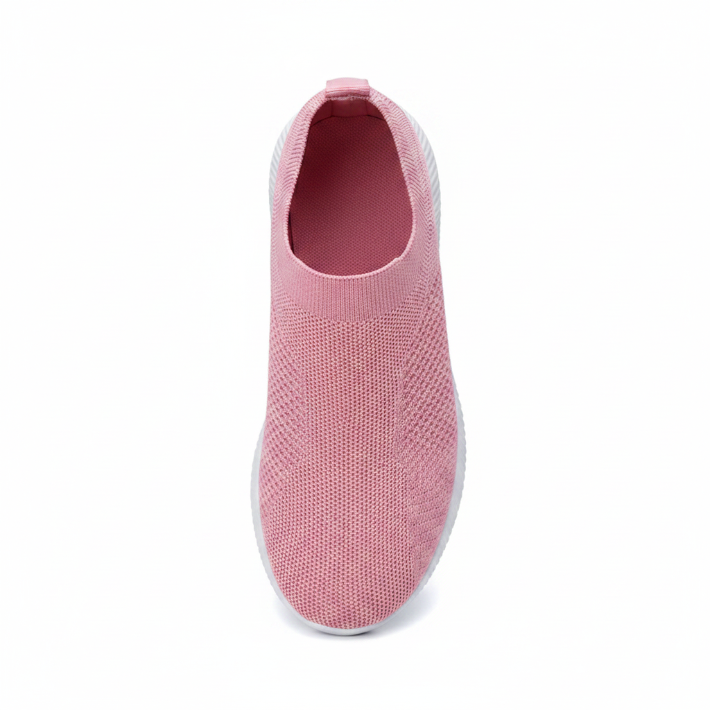 Chaussures femme slip-on CasualCare II Rose – vue top-down mesh tricoté respirant