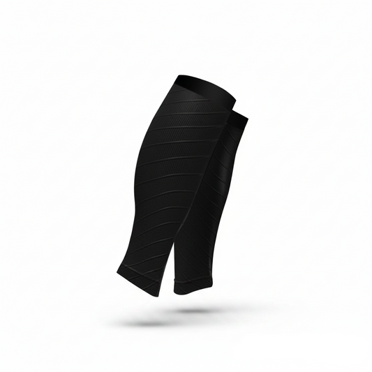 Manchon de compression mollet coloris noir uni – sans pied – sport et récupération
