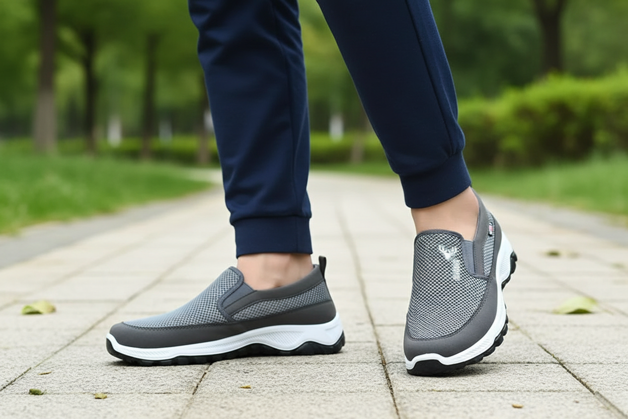 Chaussures Conforcare grises lifestyle – marche en plein air, mesh ultra-respirant