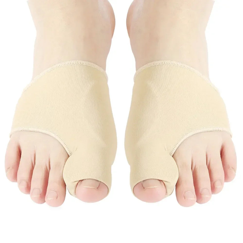 Correcteur hallux valgus beige – manchon avec insert gel et séparateur d'orteil – Ledoscare