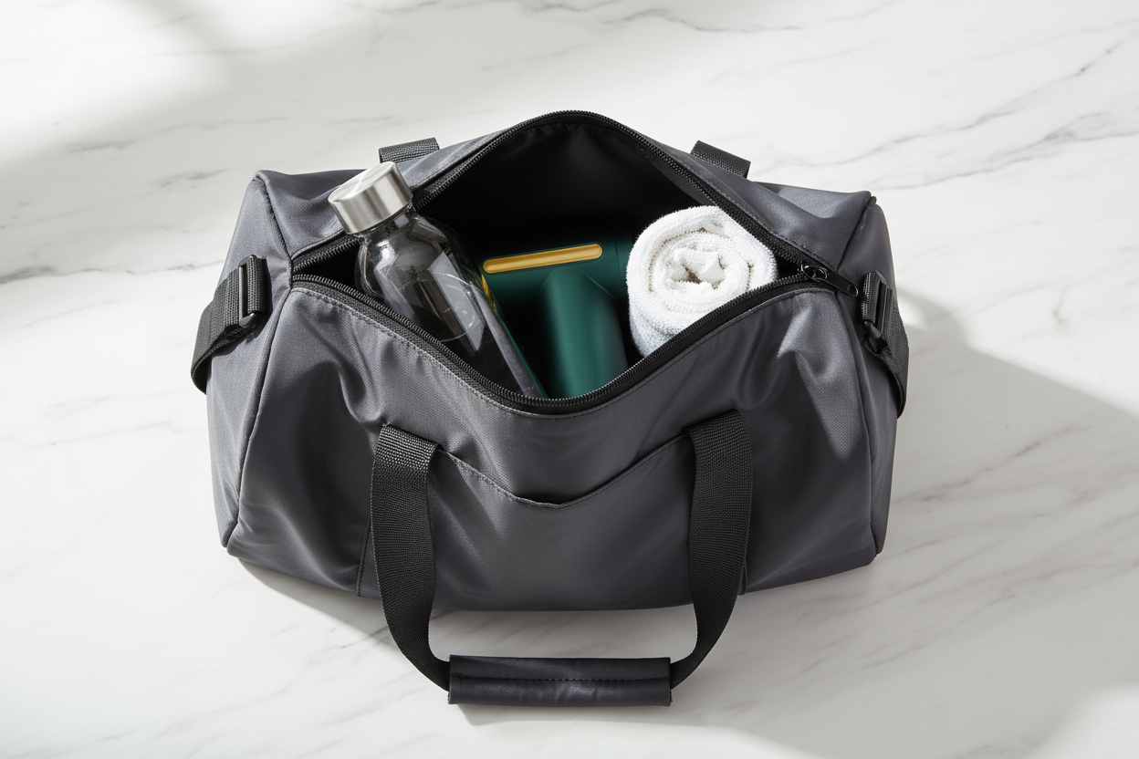Pistolet de massage MuscleCare dans un sac de sport – récupération post-entraînement – wellness Ledoscare