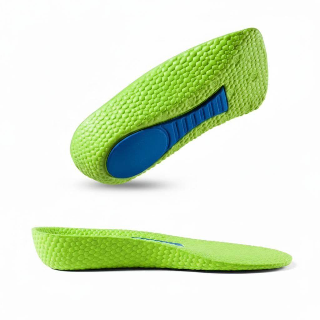 Talonnette orthopédique mémoire de forme 1.5cm – vue profil fond blanc, rehausse discrète pour chaussures basses