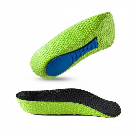 Talonnette orthopédique mémoire de forme 2.5cm – vue profil fond blanc, rehausse moyenne pour chaussures mi-montantes