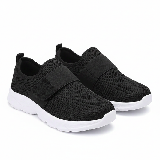 Chaussures orthopédiques Zoomix noir et blanc – mesh respirant et velcro ajustable