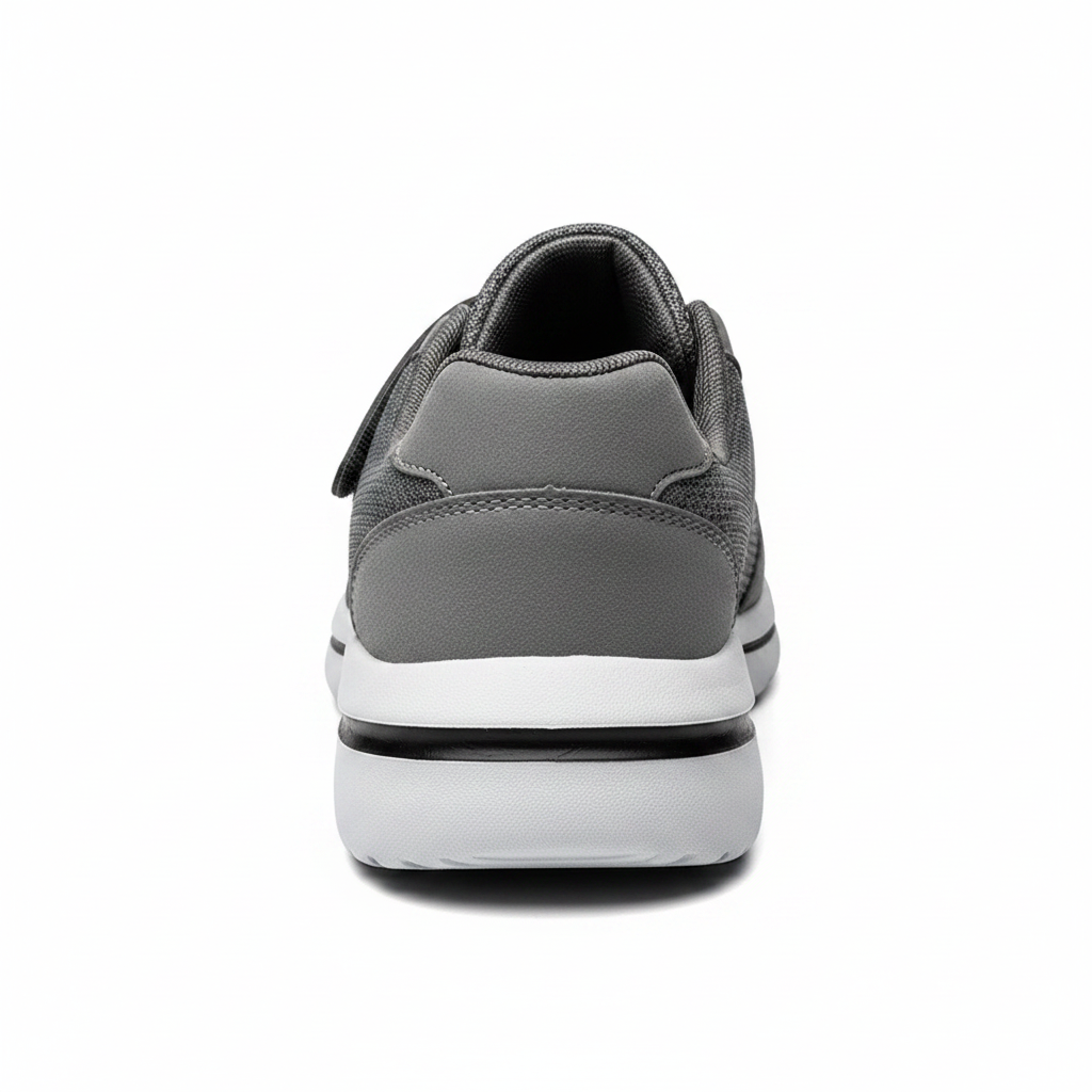 Chaussures orthopédiques Zoomix II Gris – vue arrière talon, mesh respirant, semelle EVA antidérapante